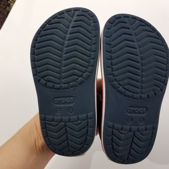 Crocs Blue Stripe Original Clogs Size 8 Toddler - Picture 5 of 5